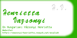 henrietta vazsonyi business card
