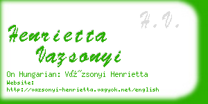 henrietta vazsonyi business card